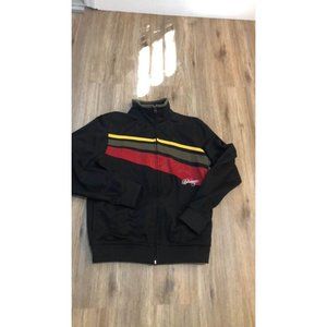 BILLABONG Rasta Track Jacket Black Red Green Yellow Stripe Full Zip Men's M RARE